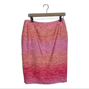Lafayette 148 Size 6 New York Pink Tweed Pencil Skirt